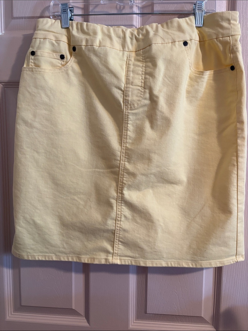 Chadwicks Pale Yellow Denim Pencil Skirt